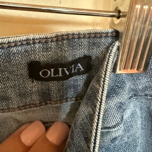 Blue Skinny Jeans with Floral Embroidery Sz.12 - Picture 4 of 6